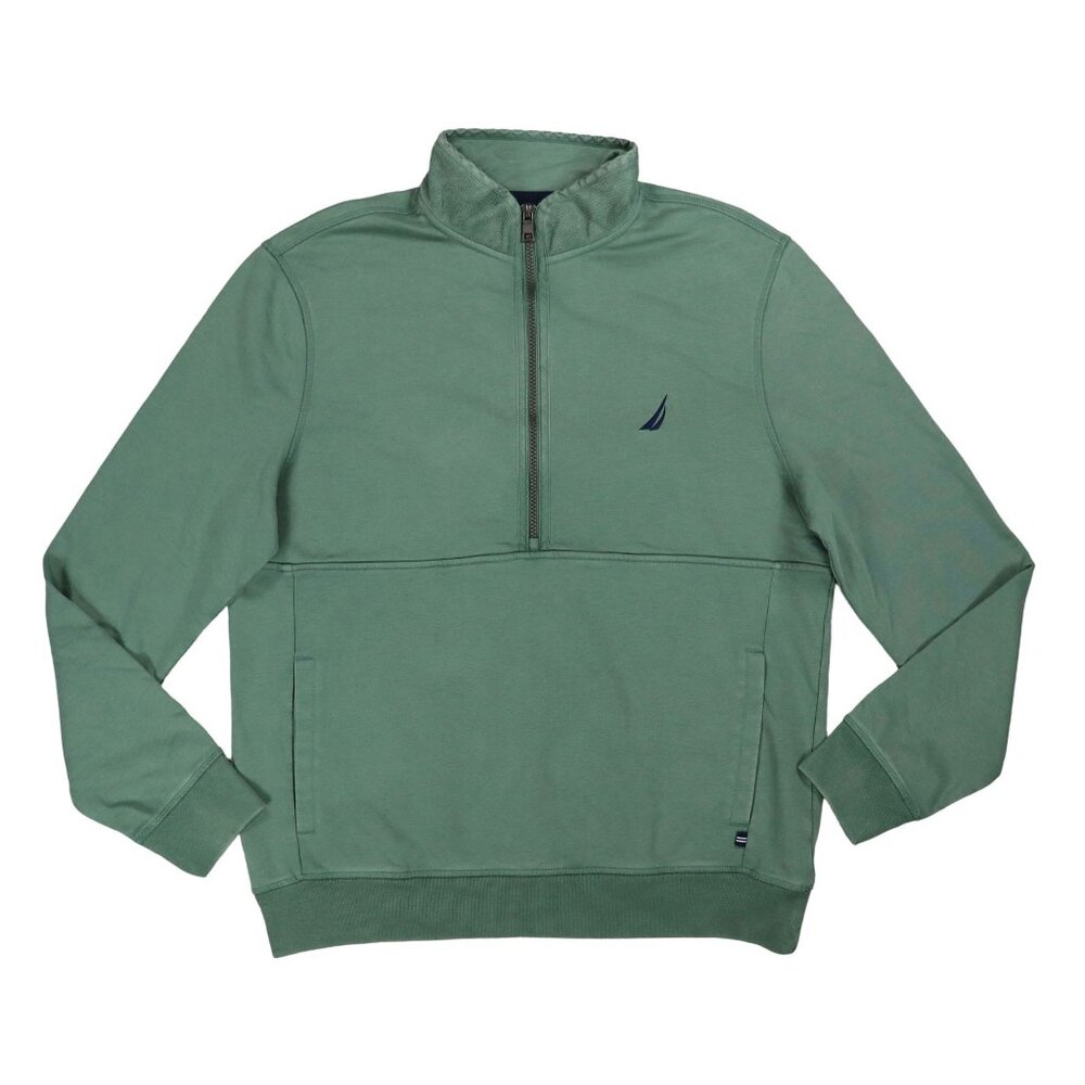Nautica Half Zip Pullover w/Kangaroo Pocket Solid Color Men's Sweatshirt M NWT